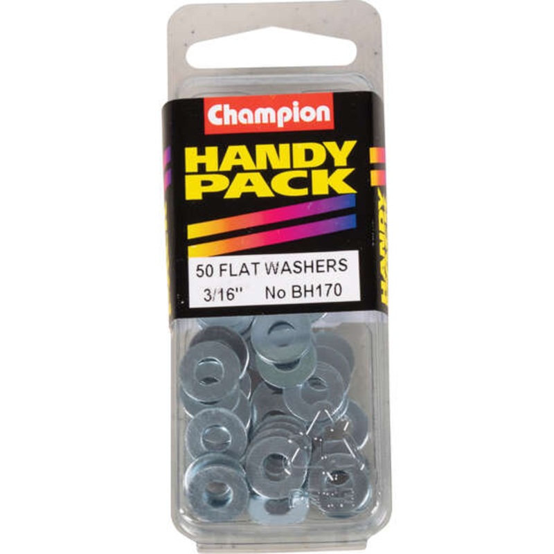 Champion Handy Pack Steel Flat Washers BH170, 3/16″