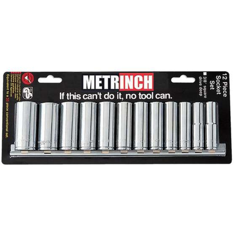 Metrinch Deep Socket Set – 3/8 Inch Drive, 12 Piece – MET-0330