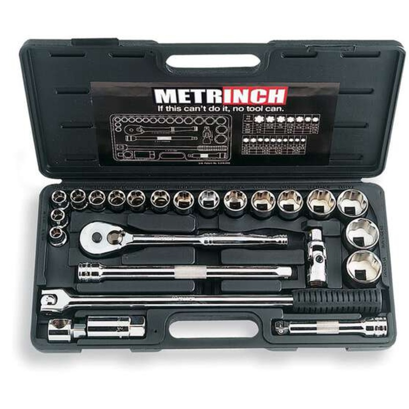 Metrinch Socket Set – 1/2 Inch Drive, 24 Piece – MET-0405