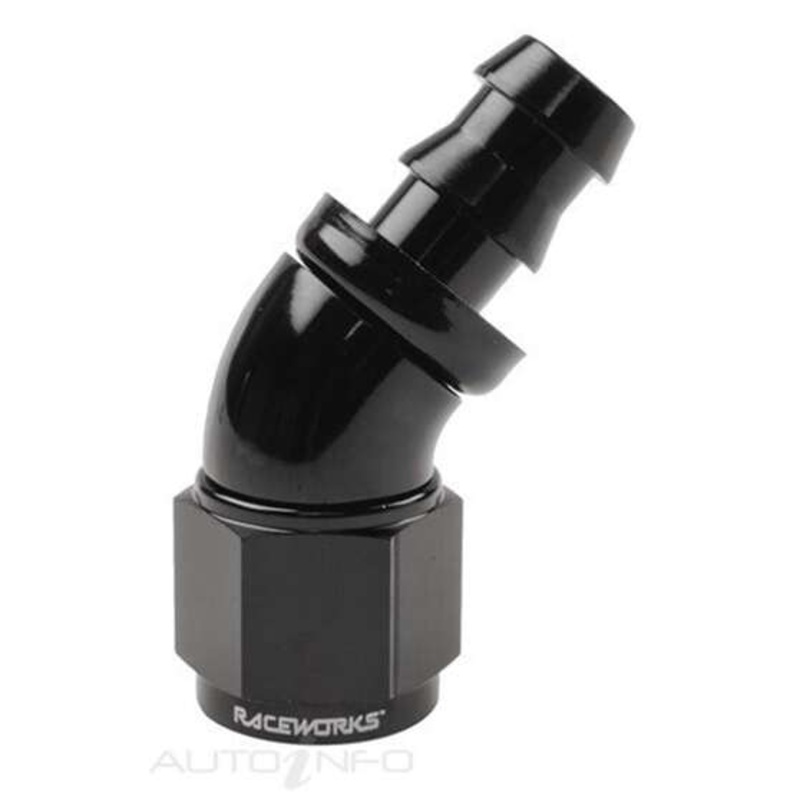 PAT Hose Fitting – 45 Degree, AN-8, Push Lock, RWF-402-08BK