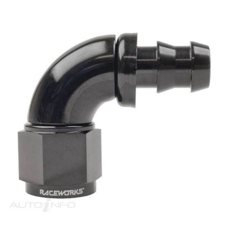 PAT Hose Fitting – 90 Degree, AN-6, Push Lock, RWF-403-06BK