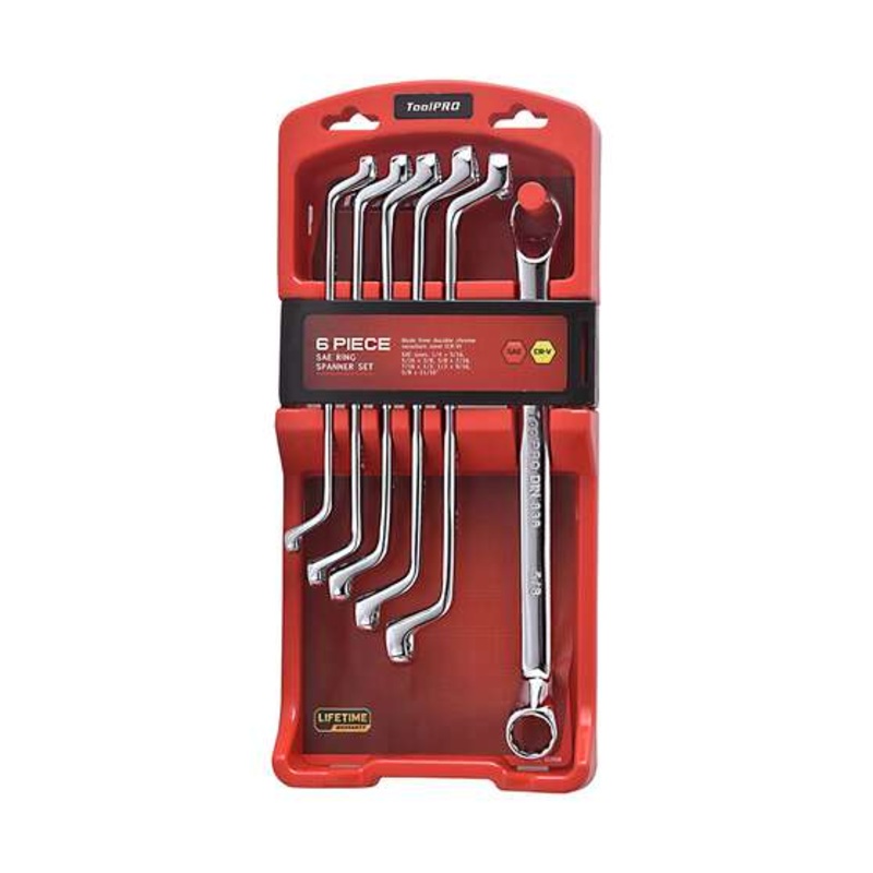ToolPRO Spanner Set Double Ring End SAE 6 Piece