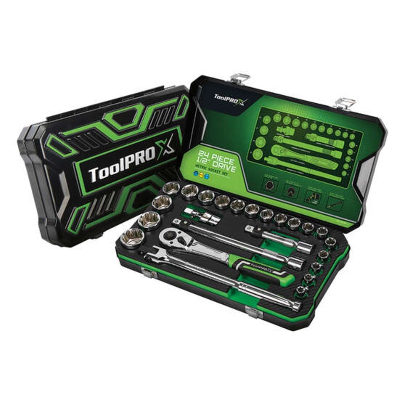 ToolPRO-X Socket Set 1/2″ Drive Metric 24 Piece