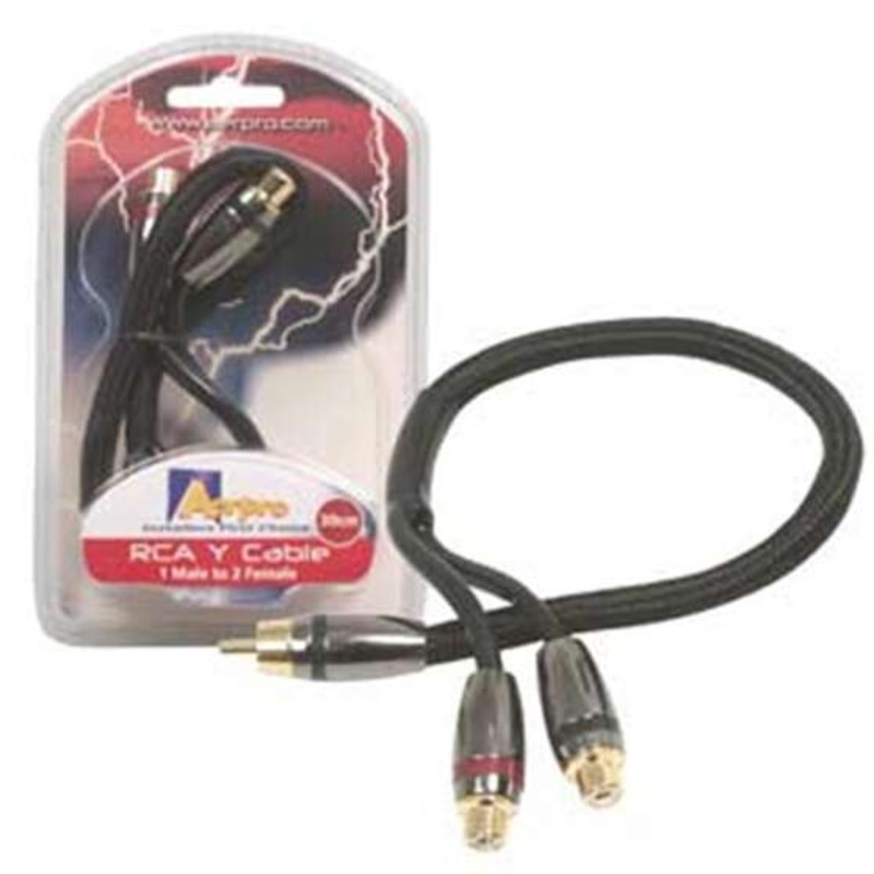 Aerpro 1M/2F 30Cm Rca Y Cable Coton Covered With Metal Plugs – APF1M2F