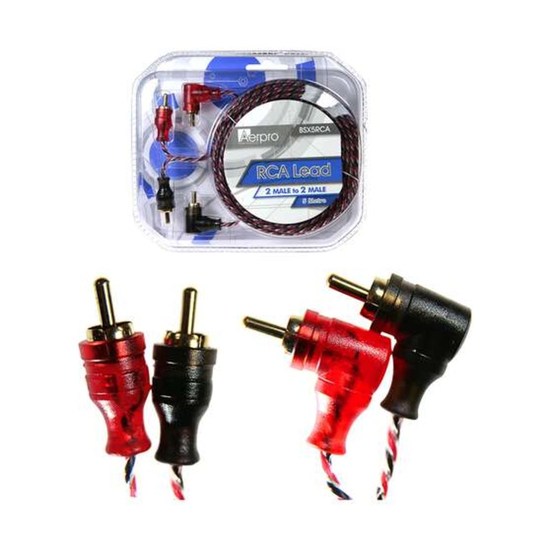Aerpro RCA Lead 2 Male To 2 Male – Wiring Kit, 5m – BSX5RCA