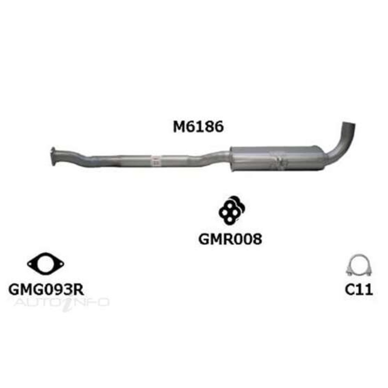 Redback Mufflers Bolt-On to suit Comm Vp V8 Wagon FM – M6186