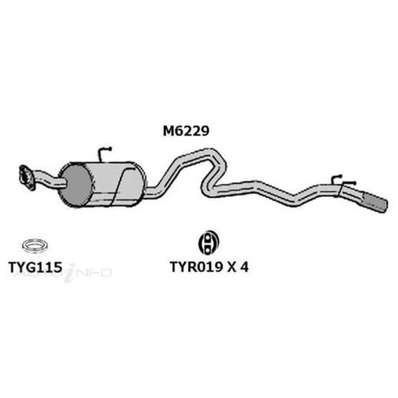 Redback Mufflers Bolt-On to suit Toyota Hiace Rzh113 >90 RM – M6229