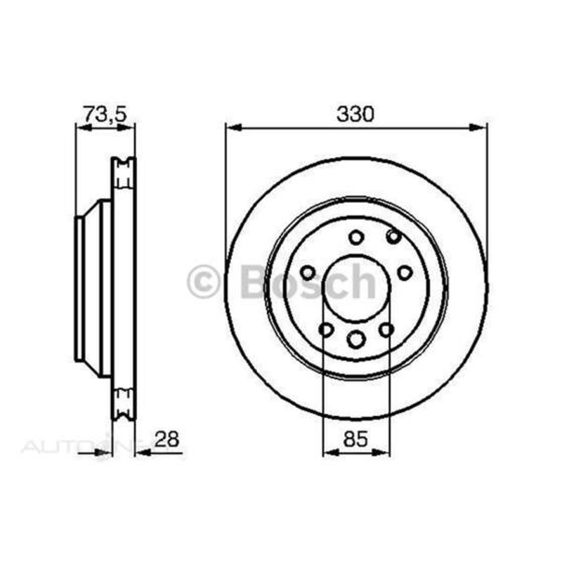 Bosch Disc Brake Rotor – Single, BD1025
