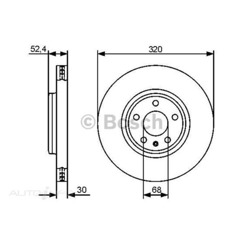 Bosch Disc Brake Rotor – Single, BD1327