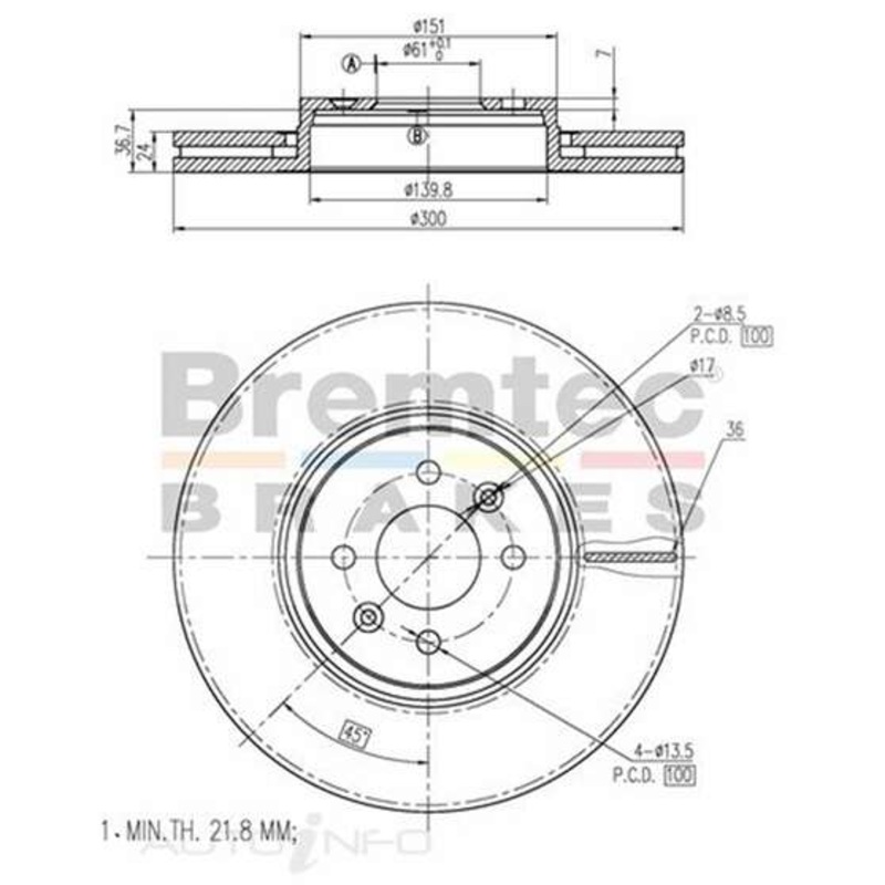 Bremtec Euro-Line GeoZinc Coated Brake Rotor – BDR16930EL
