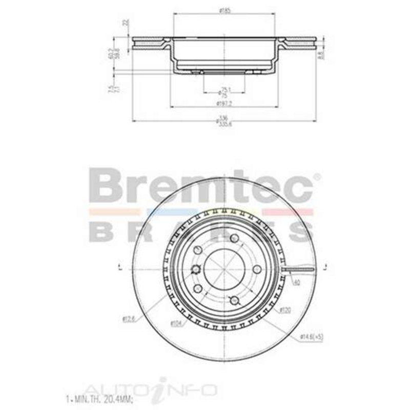 Bremtec Euro-Line GeoZinc Coated Brake Rotor – BDR17570EL