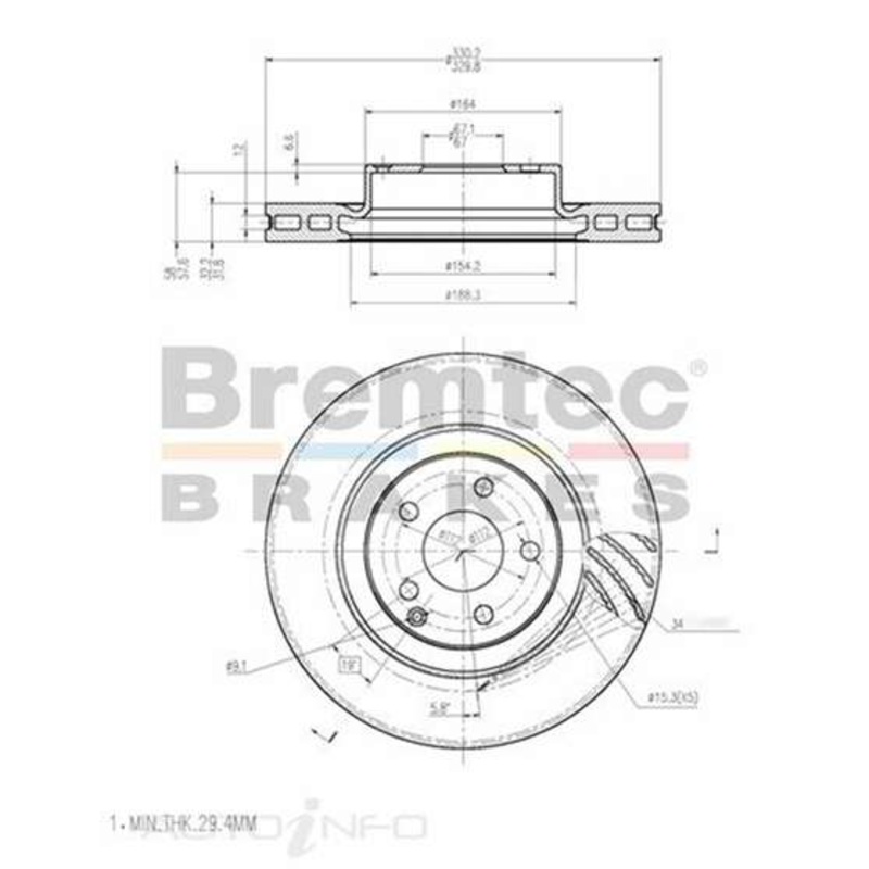 Bremtec Euro-Line GeoZinc Coated Brake Rotor – BDR17880EL