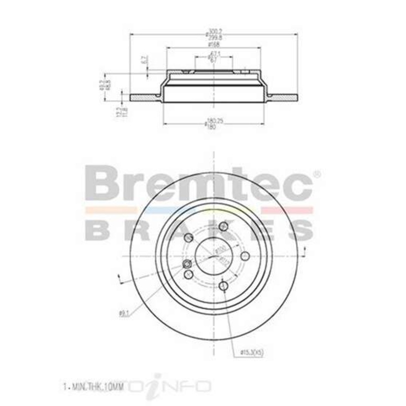 Bremtec Euro-Line GeoZinc Coated Brake Rotor – BDR21530EL