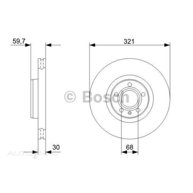 Bosch Disc Brake Rotor – Single, BD1163