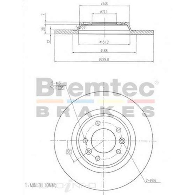Bremtec Euro-Line GeoZinc Coated Brake Rotor – BDR16880EL