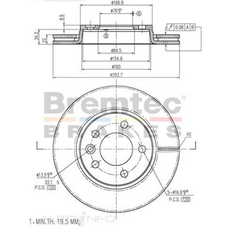 Bremtec Euro-Line GeoZinc Coated Brake Rotor – BDR17080EL