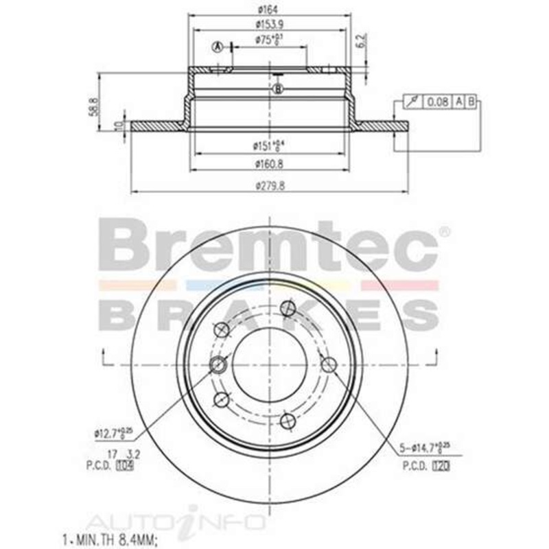 Bremtec Euro-Line GeoZinc Coated Brake Rotor – BDR17310EL