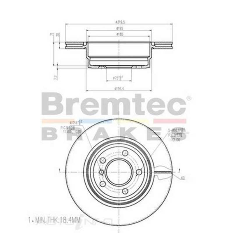 Bremtec Euro-Line GeoZinc Coated Brake Rotor – BDR21860EL