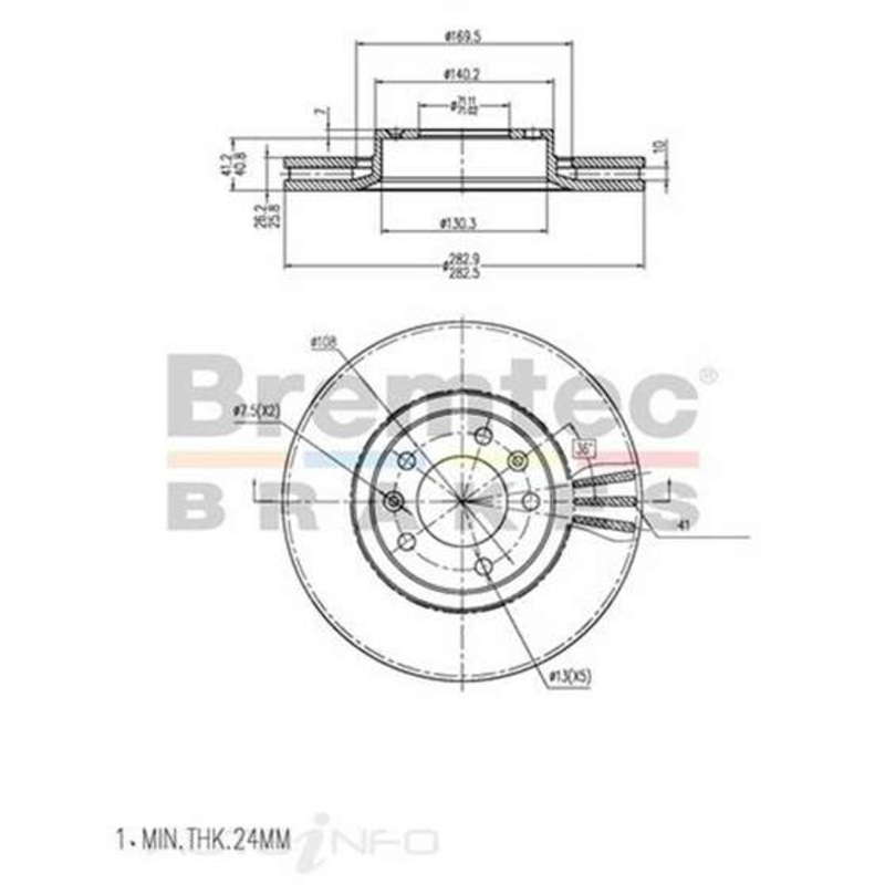 Bremtec Euro-Line GeoZinc Coated Brake Rotor – BDR22780EL