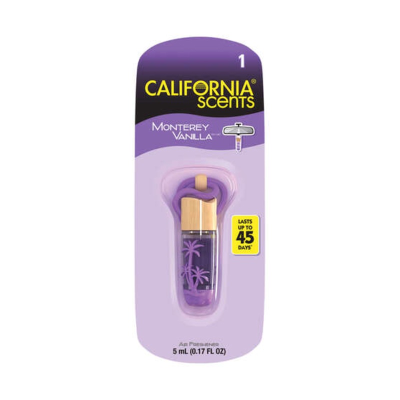 California Scents Hanging Vial Monterey Vanilla Car Air Freshener – 1PK