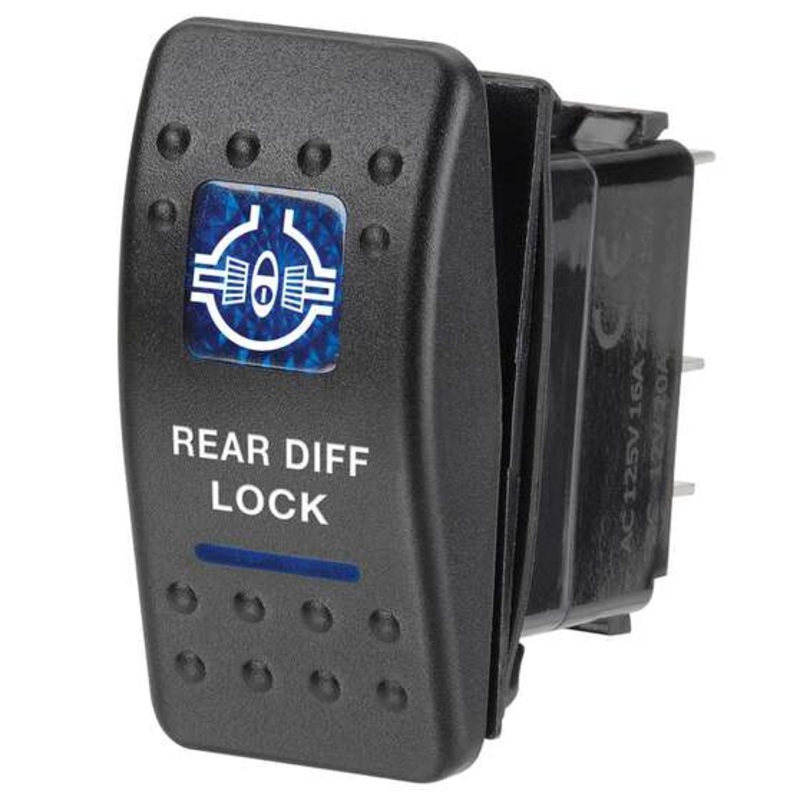 Narva Illuminated Sealed Rocker Switch – Blue, 12V