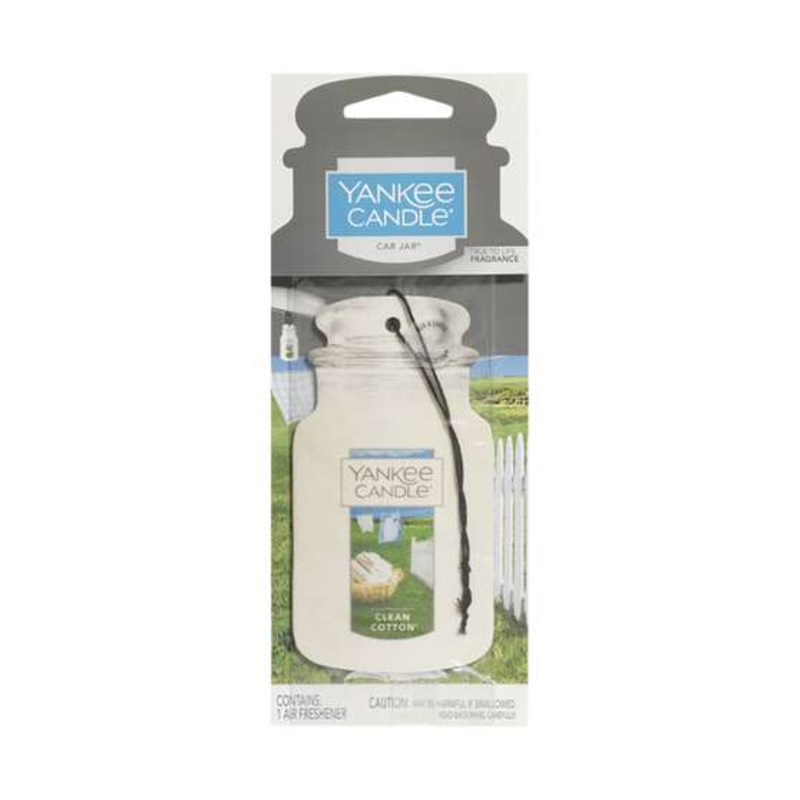 Yankee Candle Car Jar Air Freshener – Clean Cotton 1 Pack