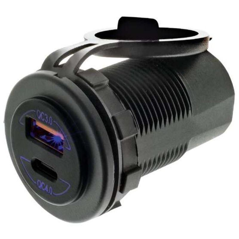 Hulk 4×4 Dual Usb Socket Port 1: Qc3 18W, Port 2: Type C Qc4 36W with Blue Led – HU6635B