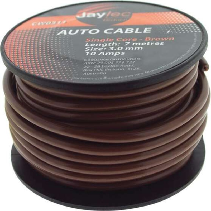 Jaylec 3mm Single Core Cable Brown 7M – CW0311