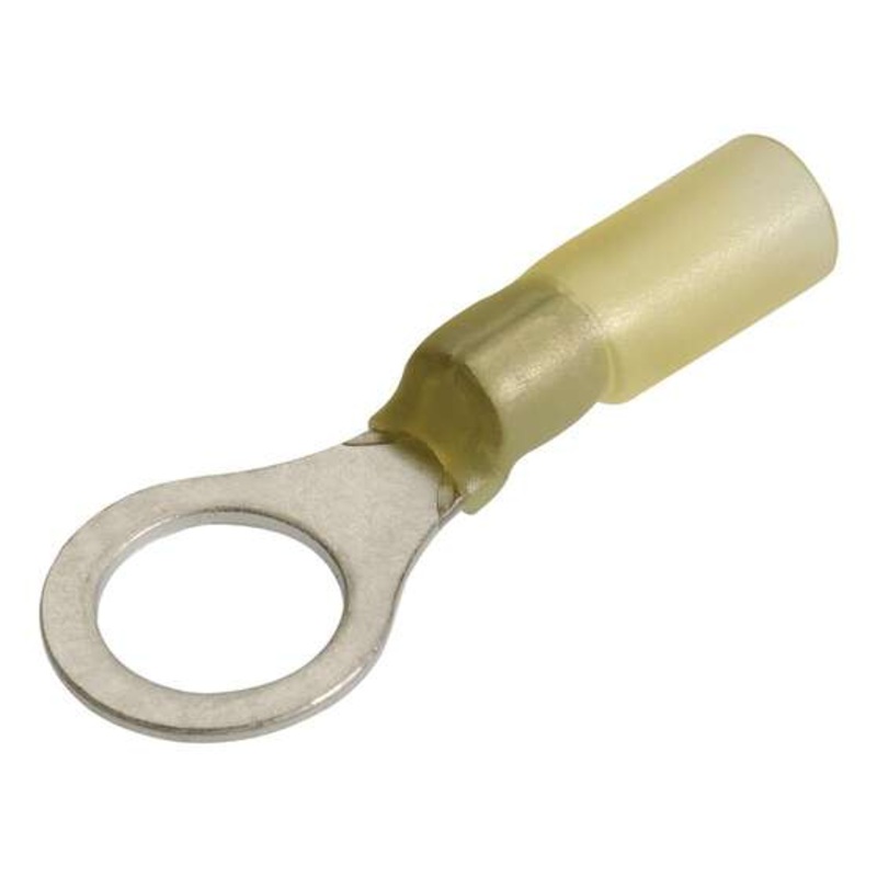 Narva Terminal With Heat Shrink – Yellow, 50 Pack, 9.5mm, Ring