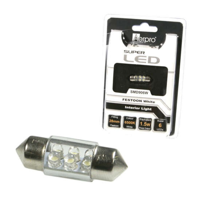 Aerpro 6 Super SMD LED Festoon – 28mm, 906W – SMD906W