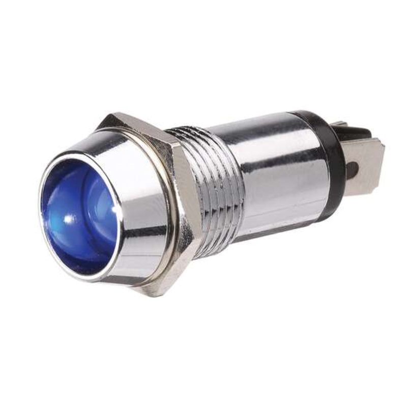 Narva Chrome Pilot Lamp – Blue, 12V