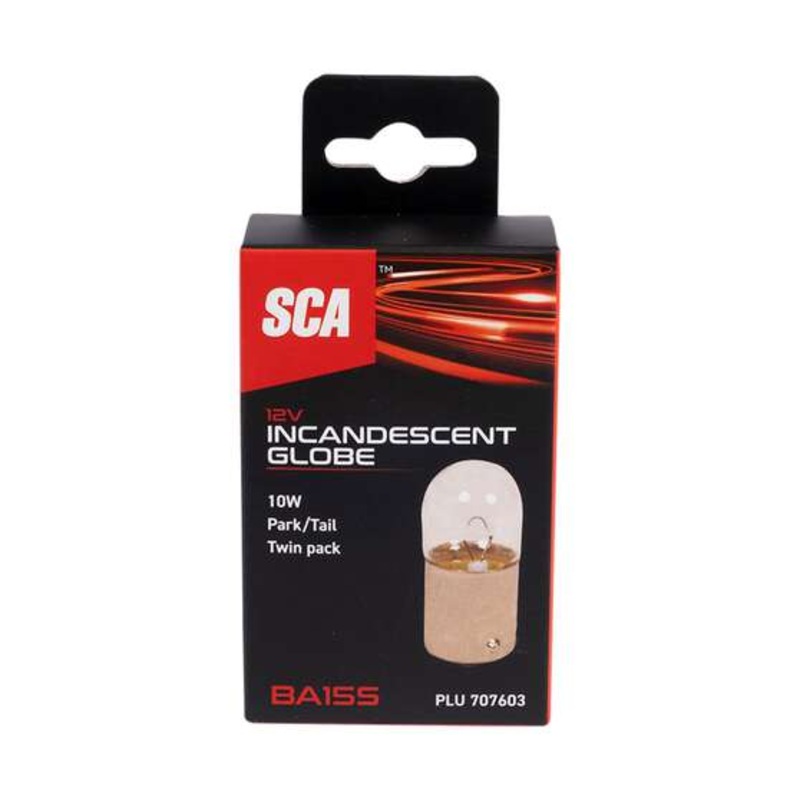 SCA Incandescent Globe – R10W 12V 10W – 2 Pack