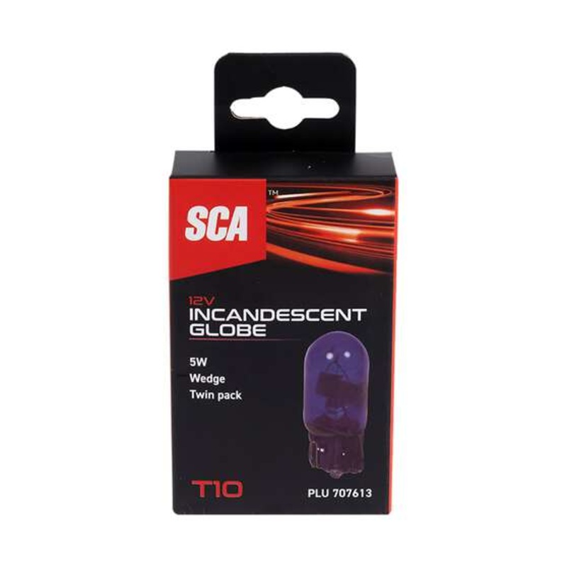 SCA Incandescent Globe – T10 12V 5W – 2 Pack