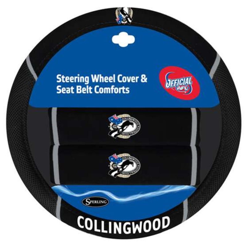 AFL Steering Wheel Cover & Seat Belt Buddies – Collingwood – ACAFLCOLACC