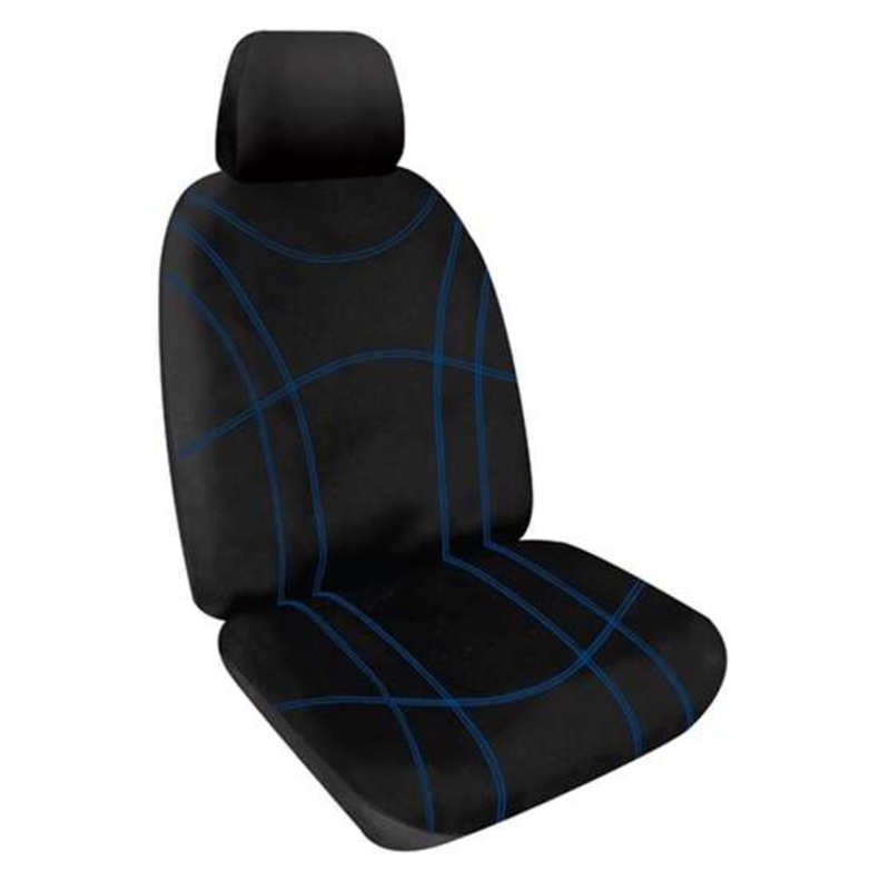 Sperling Getaway Neoprene Seat Covers – Black with Blue Stitching, Rear – CG037.813 TMGETBLU