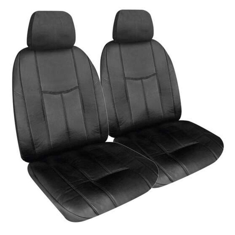 Empire Leather Look Ready Made Seat Covers – Front, Black, Suits RAV4