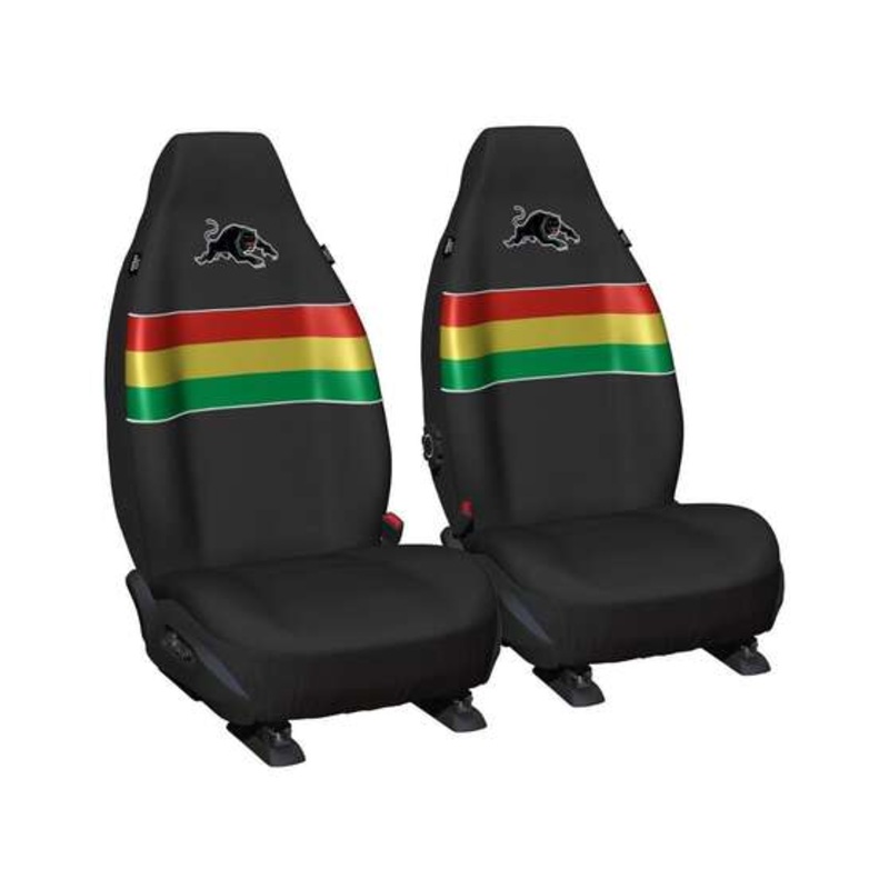 NRL Seat Covers – Panthers – Black Built-in Headrests Airbag Compatible 60SAB – PPNRLPAN6/2