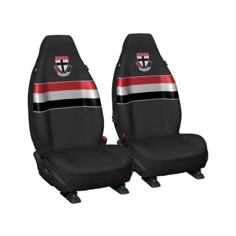 AFL Seat Covers, size 60, built in headrest, front pair – St Kilda – PPAFLSTK6/2