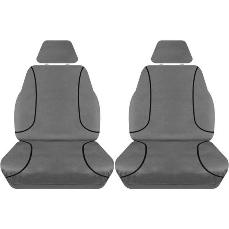Tradies Canvas Ready Made Seat Covers – Front, Grey, Suits D-Max/Colorado
