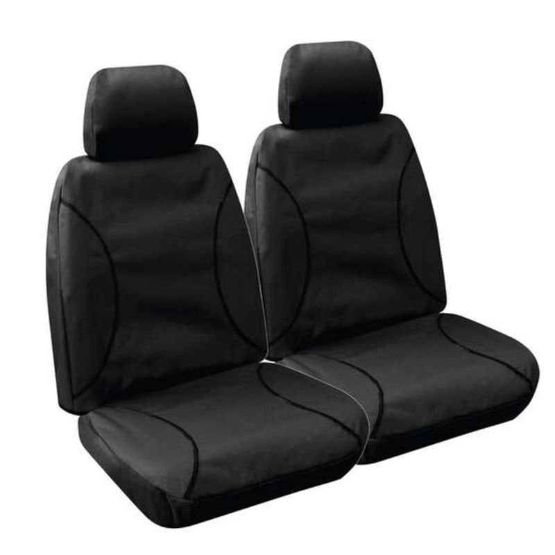 Tradies Canvas Ready Made Seat Covers – Front, Black, Suits Amarok