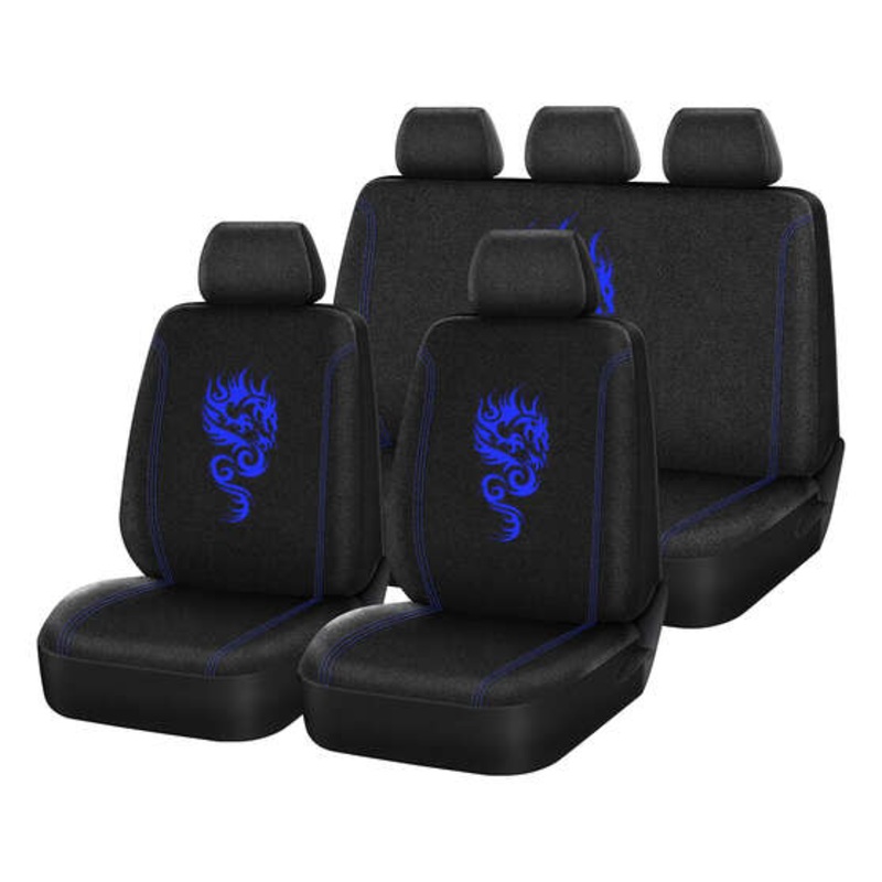 SCA Dragon Seat Cover Pack Blue Adjustable Headrests Airbag Compatible 30&06H SAB