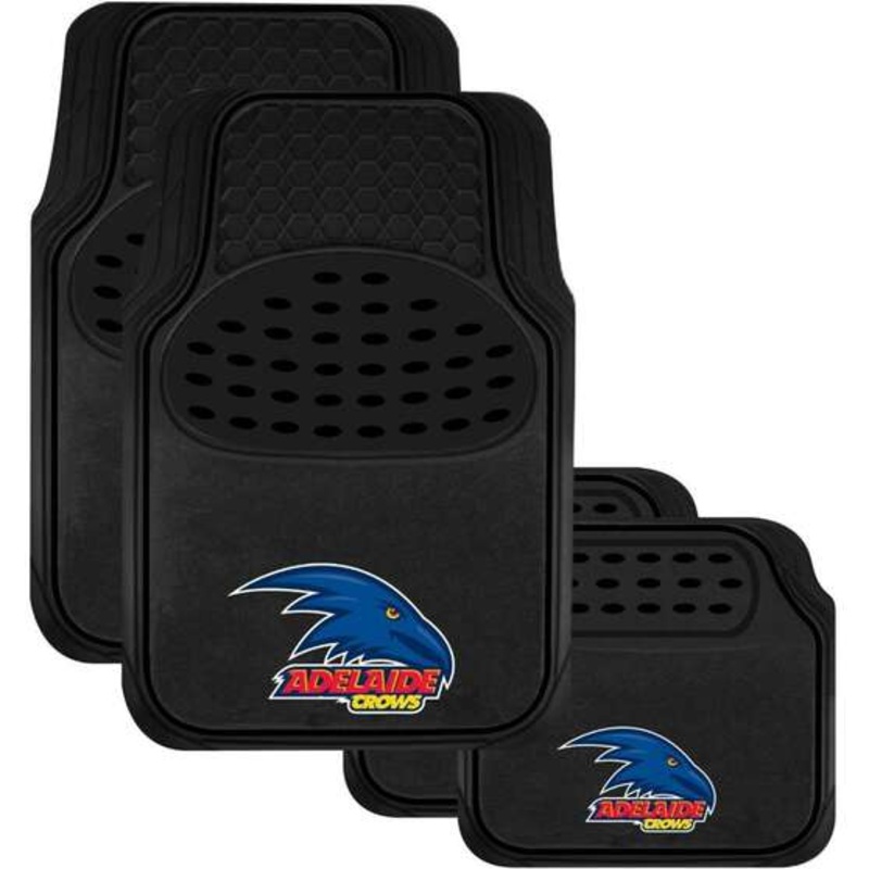 AFL Floor Mats – Adelaide Crows, Black, Set of 4 – CMAFL  CROS4