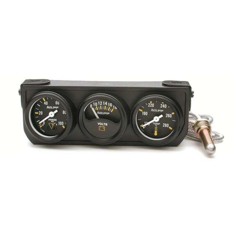 Autometer 3 Gauge Oil/Volt/Water In Black Console – 1 1/2 Inch, AU2396