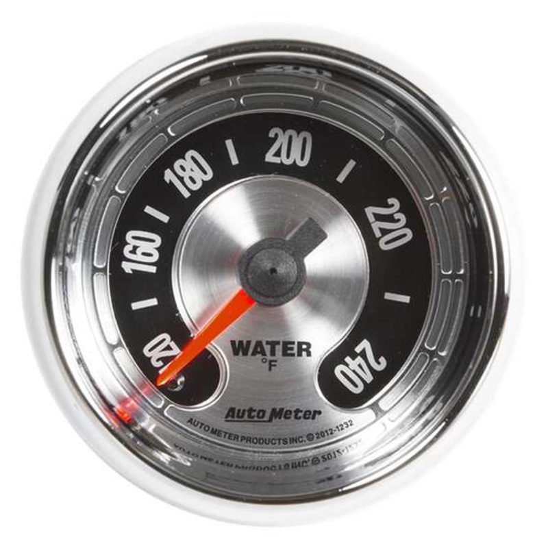 Autometer American Muscle Water Temperature Gauge Mechanical – 120 – 240 F, 6 Feet, 2 1/16 Inch, AU1232