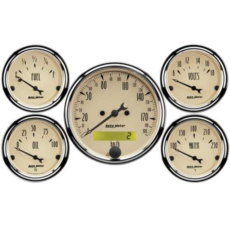 Autometer Antique Beige Gauge Kit With Speedo And Gauges – 5 Piece, AU1809-M