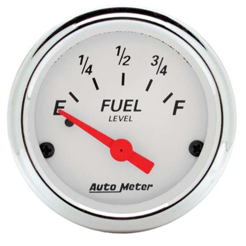Autometer Arctic White Fuel Level Gauge Electric – 0 – 90 Ohm, 2 1/16 Inch, Short Sweep, AU1315