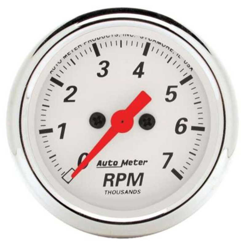 Autometer Arctic White Tachometer In Dash – 7,000 RPM, 2 1/16 Inch, AU1397