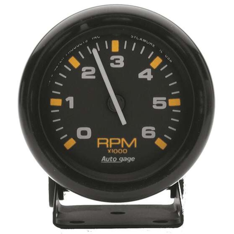 Autometer Auto Gage Tachometer Mini Black – 6,000 RPM, 2 3/4 Inch, AU2306