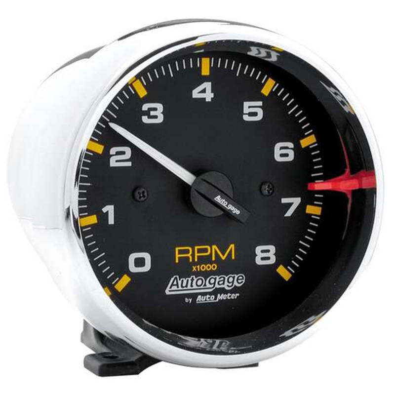 Autometer Auto Gage Tachometer Pedestal Mount In Chrome Cup – 8,000 RPM, AU2301