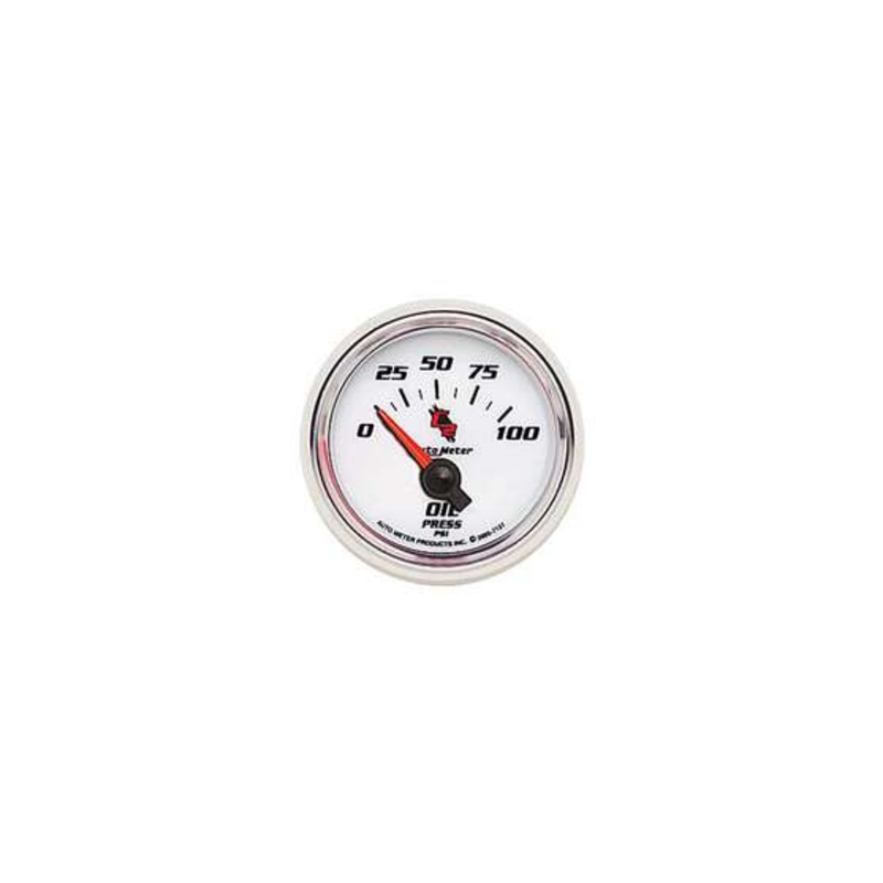 Autometer C2 Series Oil Pressure Gauge Electric – 0 – 100 PSI, 2 1/16 Inch, Short Sweep, AU7127